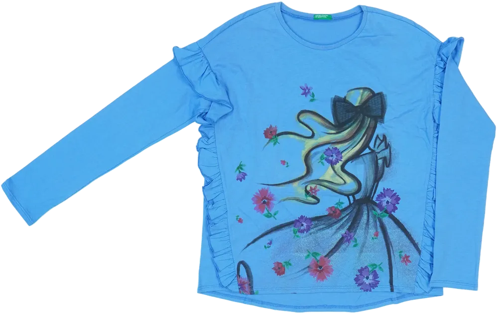 Kék Benetton Hosszú ujjú felső EU 152 / UK 12 év / US 12 év/L