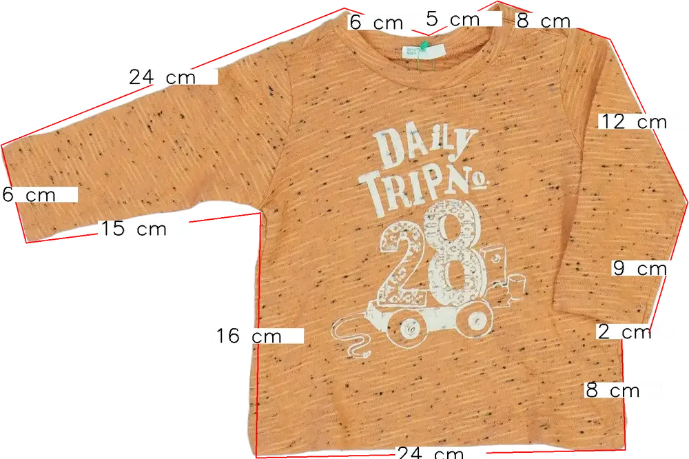 Barna Benetton Hosszú ujjú felső EU 68 / UK 3-6 hónap / US 3-6 hónap