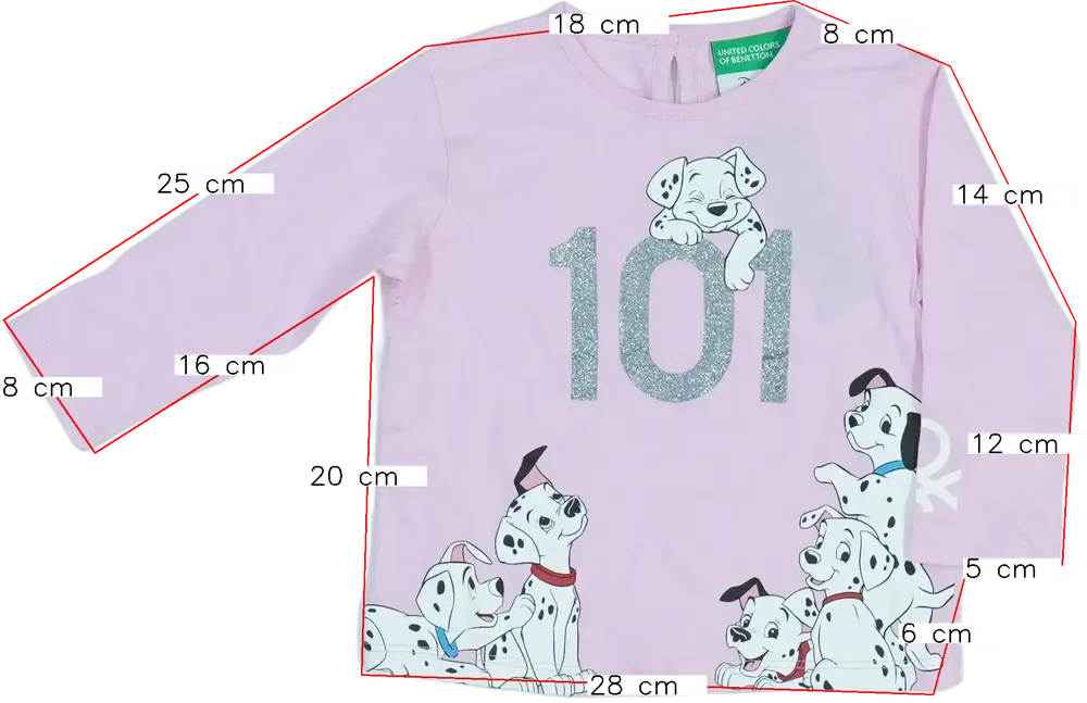 Rózsaszín Disney Hosszú ujjú felső EU 74 / UK 6-9 hónap / US 6-9 hónap