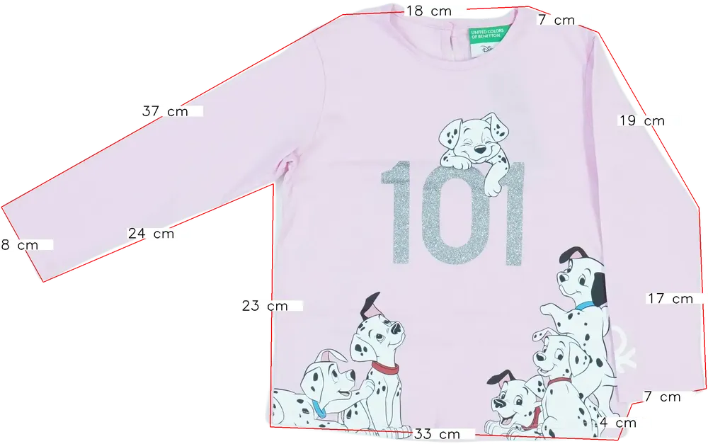 Rózsaszín Disney Hosszú ujjú felső EU 98 / UK 3 év / US 3T