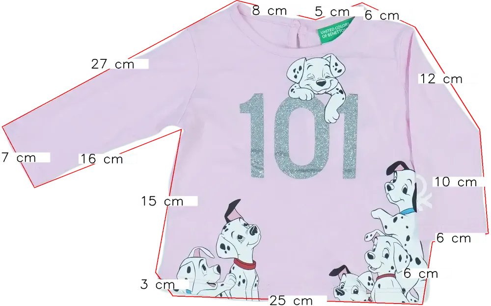 Rózsaszín Disney Hosszú ujjú felső EU 62 / UK 0-3 hónap / US 0-3 hónap