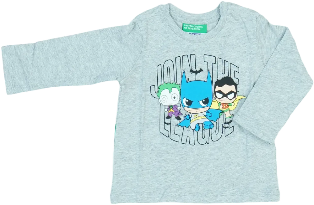 Szürke Benetton Hosszú ujjú felső EU 68 / UK 3-6 hónap / US 3-6 hónap