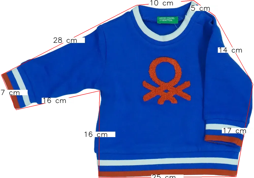 Kék Benetton Pulóver EU 68 / UK 3-6 hónap / US 3-6 hónap