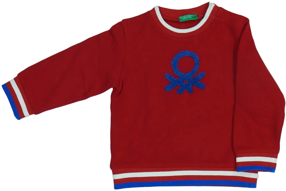 Piros Benetton Pulóver EU 92 / UK 2 év / US 2T
