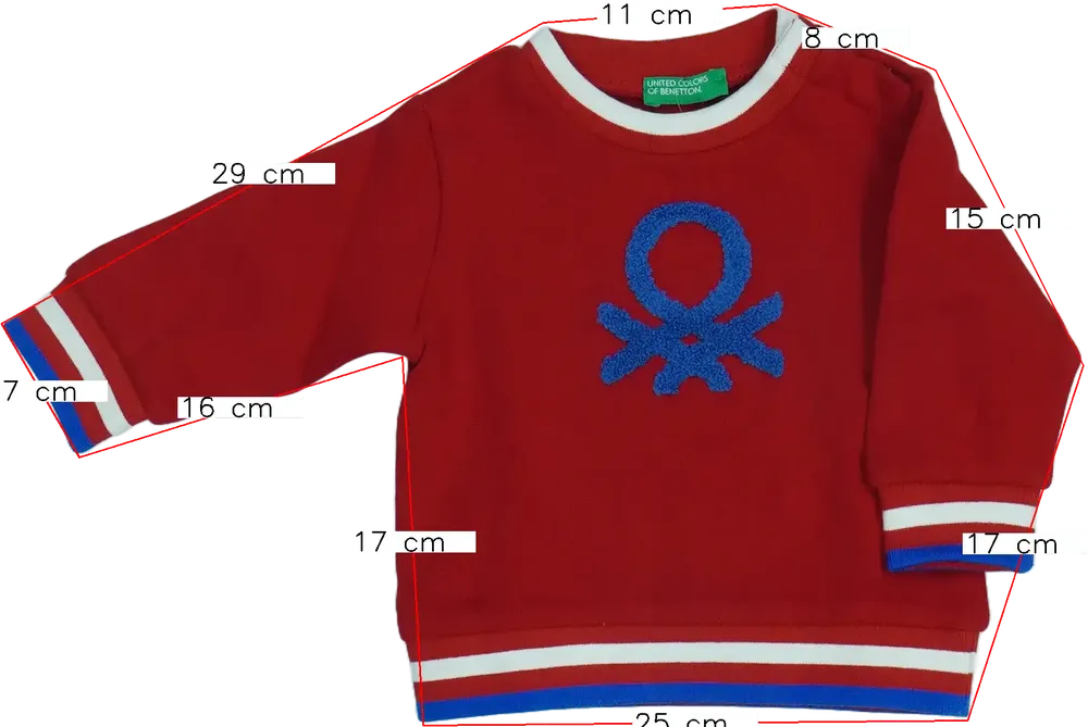 Piros Benetton Pulóver EU 74 / UK 6-9 hónap / US 6-9 hónap