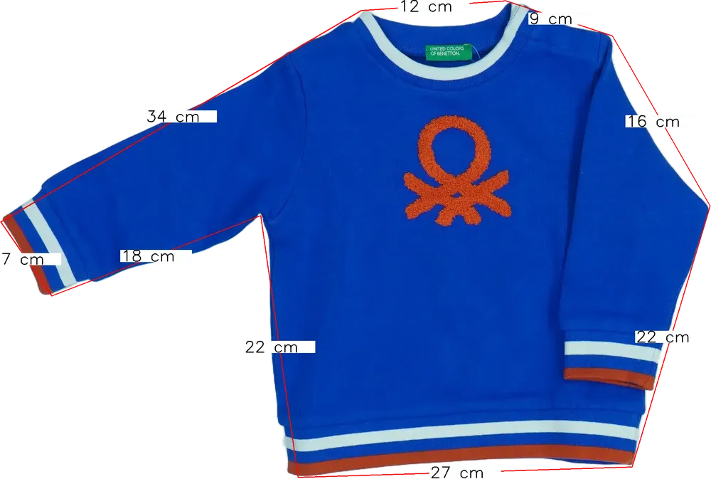 Kék Benetton Pulóver EU 86 / UK 12-18 hónap / US 18 hónap