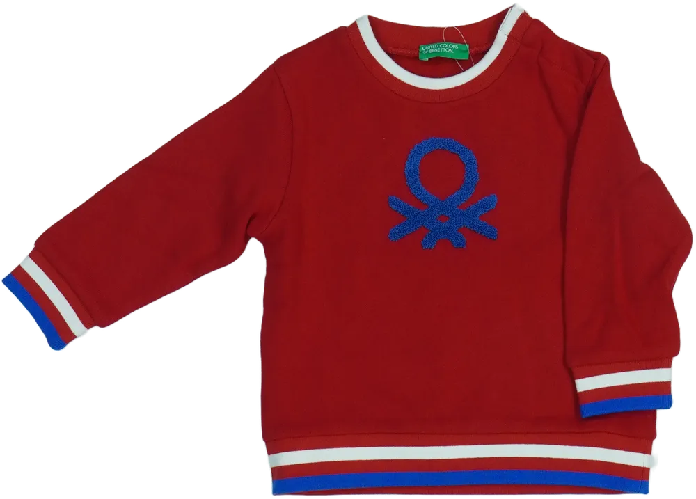 Piros Benetton Pulóver EU 86 / UK 12-18 hónap / US 18 hónap