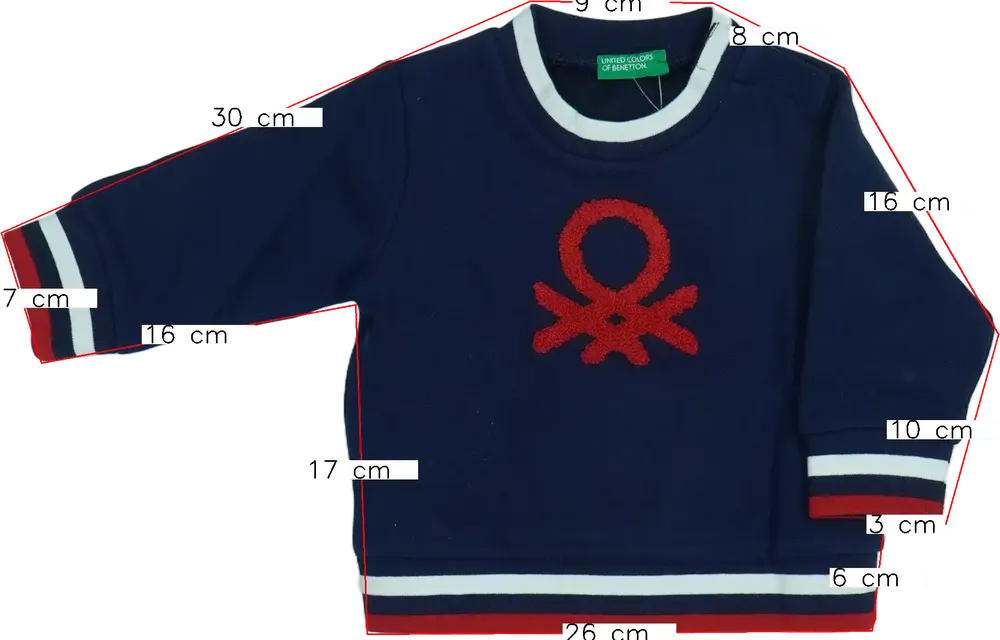 Kék Benetton Pulóver EU 74 / UK 6-9 hónap / US 6-9 hónap