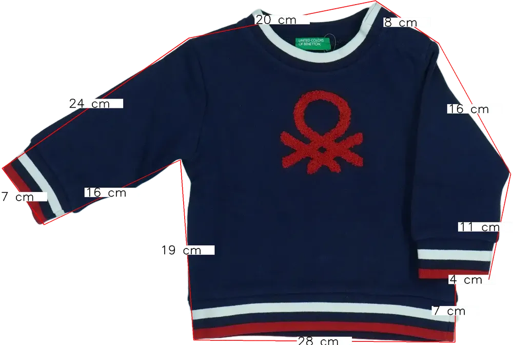 Kék Benetton Pulóver EU 80 / UK 9-12 hónap / US 12 hónap