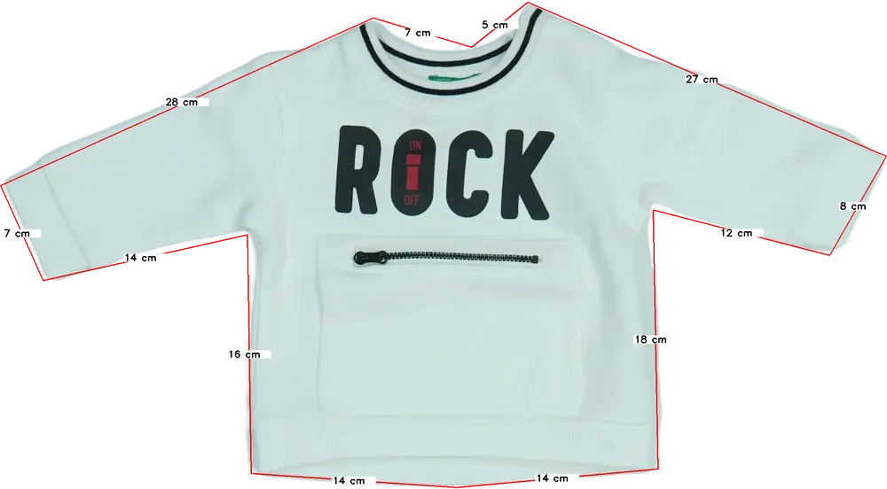 Fehér Benetton Pulóver EU 74 / UK 6-9 hónap / US 6-9 hónap