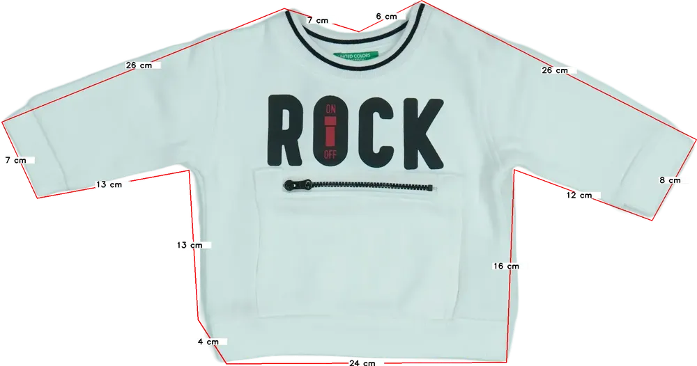 Fehér Benetton Pulóver EU 68 / UK 3-6 hónap / US 3-6 hónap