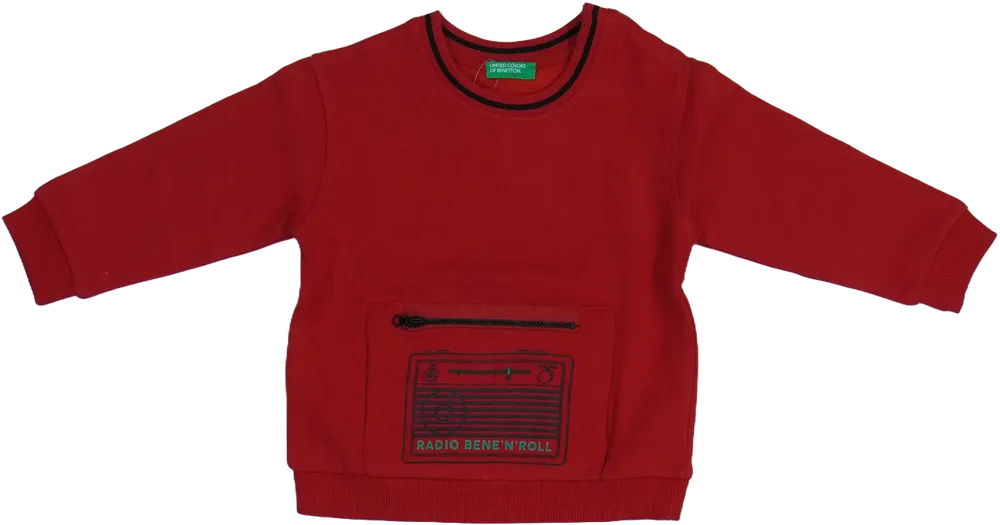 Piros Benetton Pulóver EU 92 / UK 2 év / US 2T