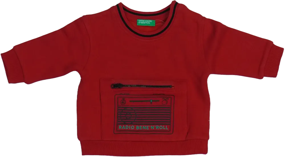 Piros Benetton Pulóver EU 74 / UK 6-9 hónap / US 6-9 hónap