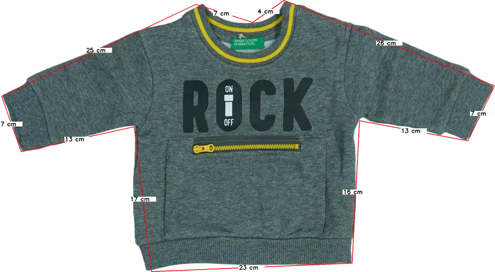 Szürke Benetton Pulóver EU 68 / UK 3-6 hónap / US 3-6 hónap