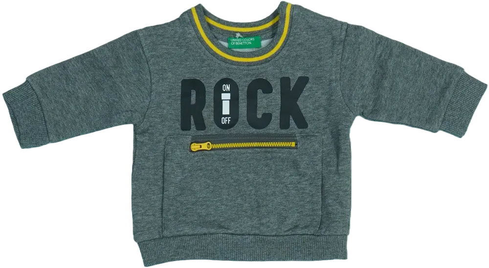 Szürke Benetton Pulóver EU 68 / UK 3-6 hónap / US 3-6 hónap