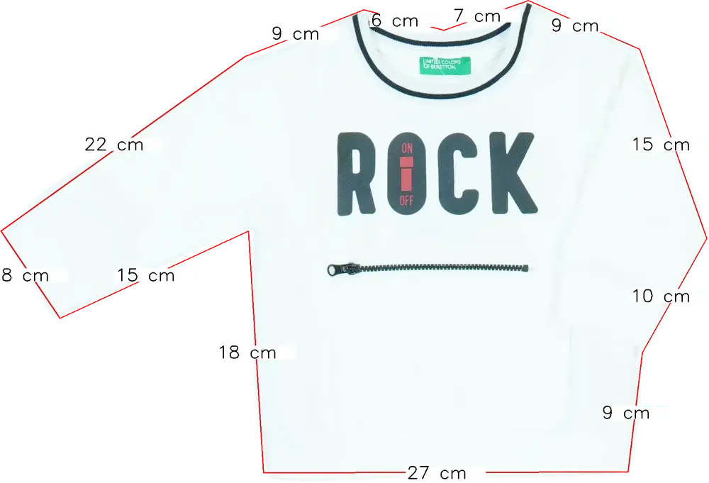 Fehér Benetton Pulóver EU 80 / UK 9-12 hónap / US 12 hónap