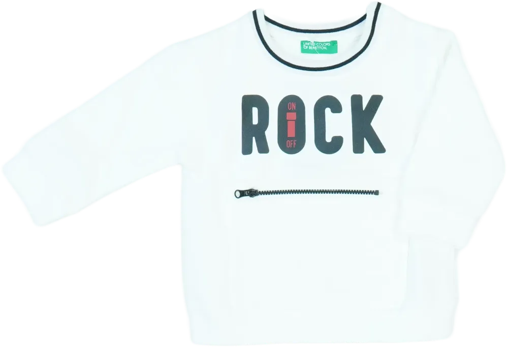 Fehér Benetton Pulóver EU 80 / UK 9-12 hónap / US 12 hónap