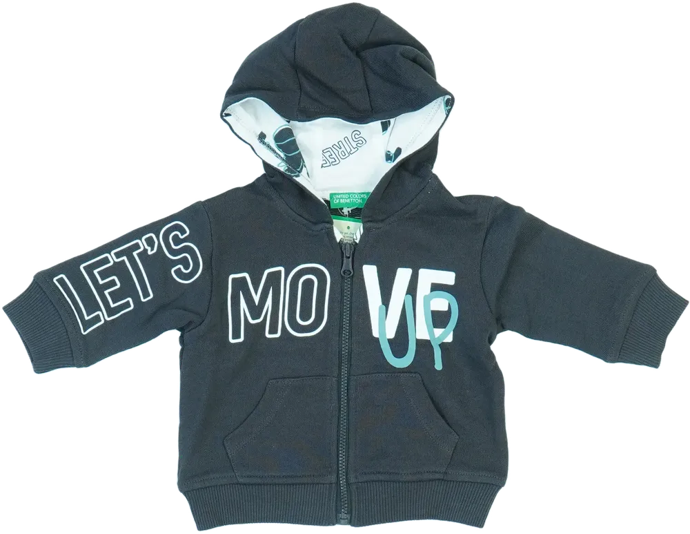 Fekete Benetton Kapucnis pulóver EU 68 / UK 3-6 hónap / US 3-6 hónap