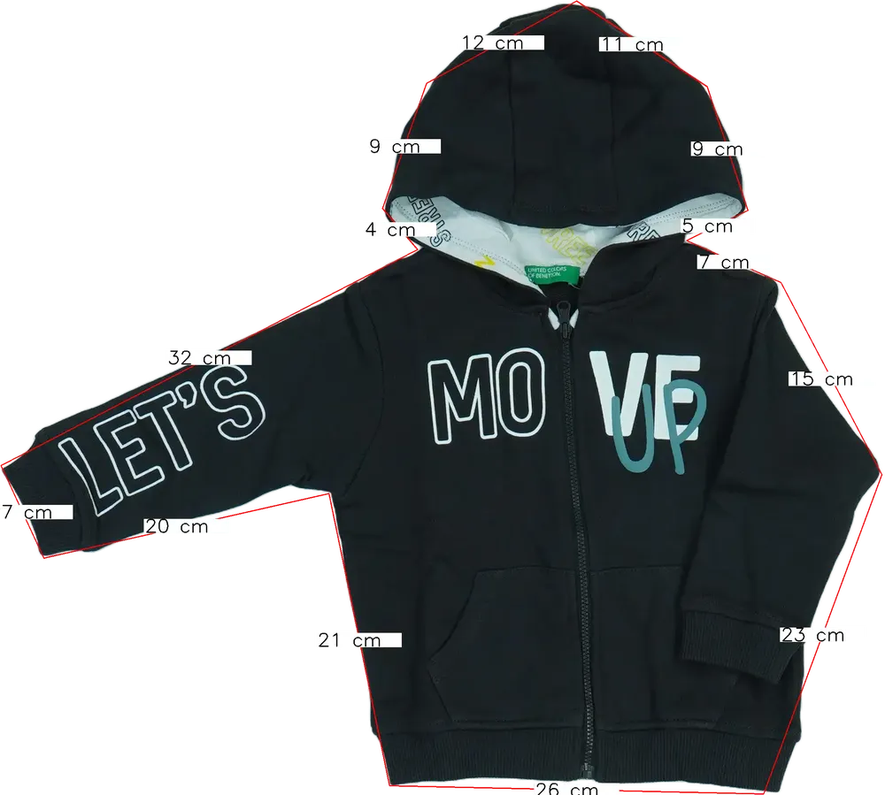 Szürke Benetton Kapucnis pulóver EU 92 / UK 2 év / US 2T