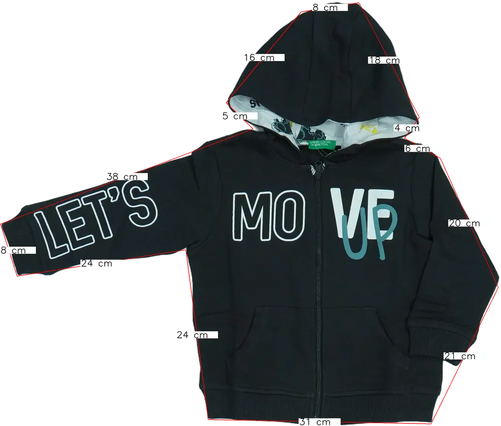 Szürke Benetton Kapucnis pulóver EU 104 / UK 4 év / US 4T/XS