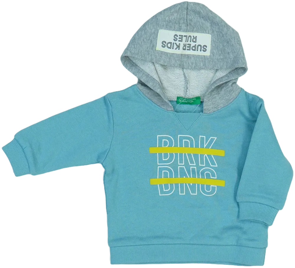 Kék Benetton Kapucnis pulóver EU 74 / UK 6-9 hónap / US 6-9 hónap