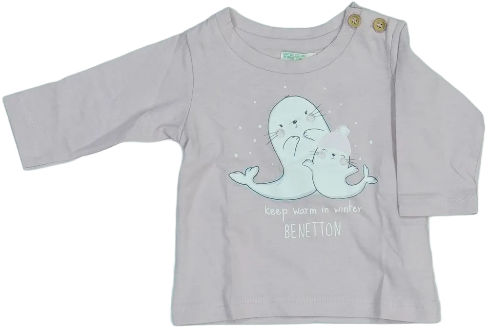 Rózsaszín Benetton Hosszú ujjú felső EU 50 / UK Újszülött / US Újszülött