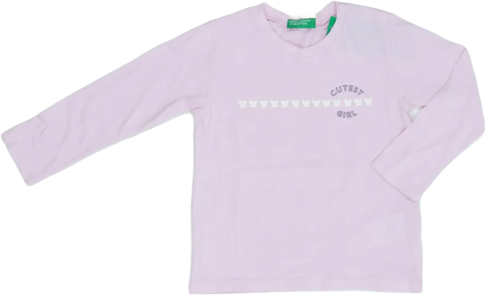 Rózsaszín Benetton Hosszú ujjú felső EU 92 / UK 2 év / US 2T