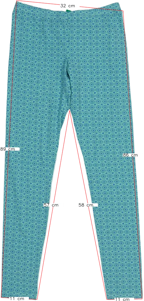 Zöld Benetton Leggings EU 164 / UK 14 év / US 14 év/XL