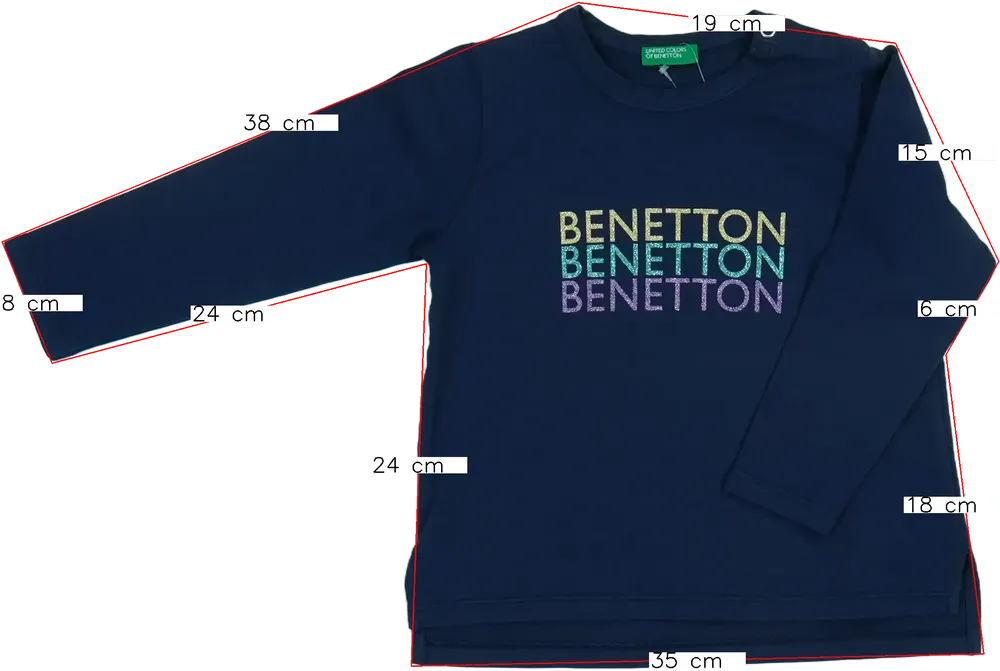 Kék Benetton Pulóver EU 92 / UK 2 év / US 2T