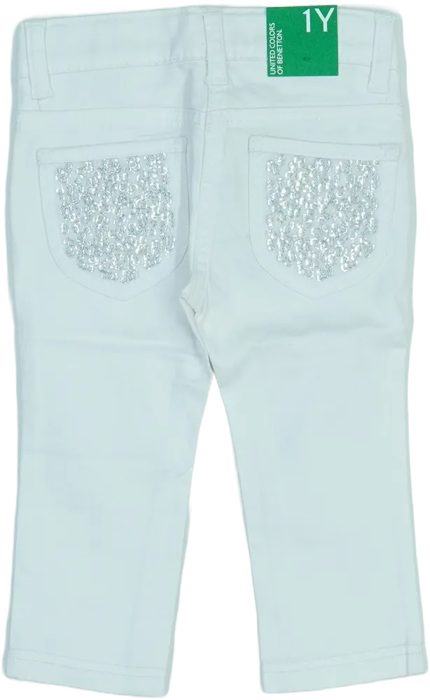 Fehér Benetton Farmernadrág EU 86 / UK 12-18 hónap / US 18 hónap