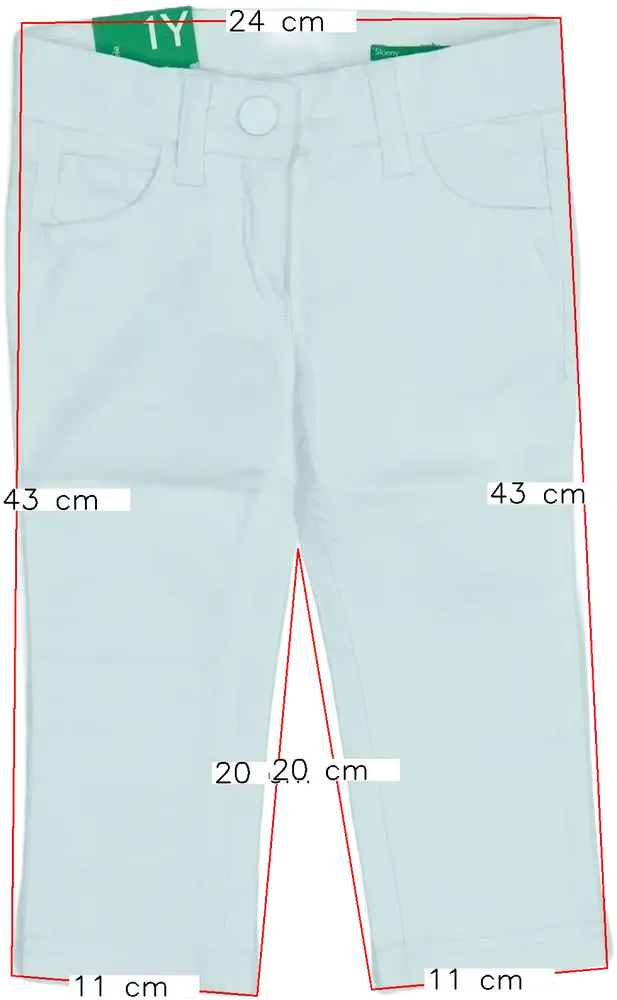 Fehér Benetton Farmernadrág EU 86 / UK 12-18 hónap / US 18 hónap