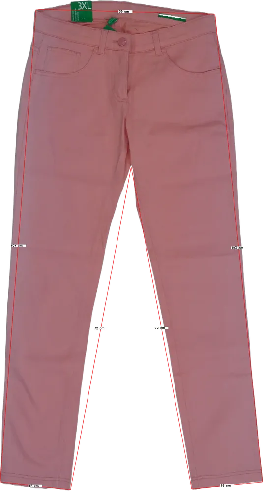 Rózsaszín Benetton Hosszúnadrág EU 170 / UK 15 év / US XL