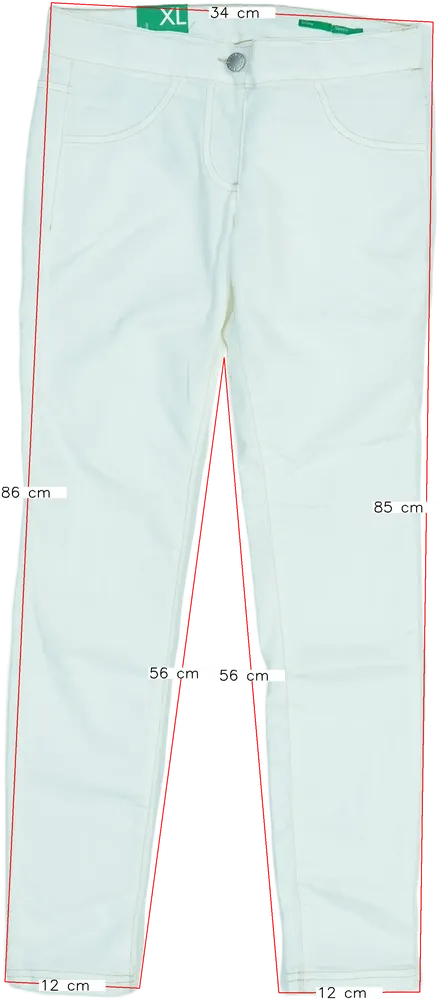 Fehér Benetton Hosszúnadrág EU 146 / UK 11 év / US 12 év/L
