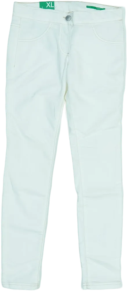 Fehér Benetton Hosszúnadrág EU 146 / UK 11 év / US 12 év/L