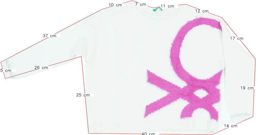 Barna Benetton Kötött pulcsi EU 122 / UK 7 év / US 7 év/M