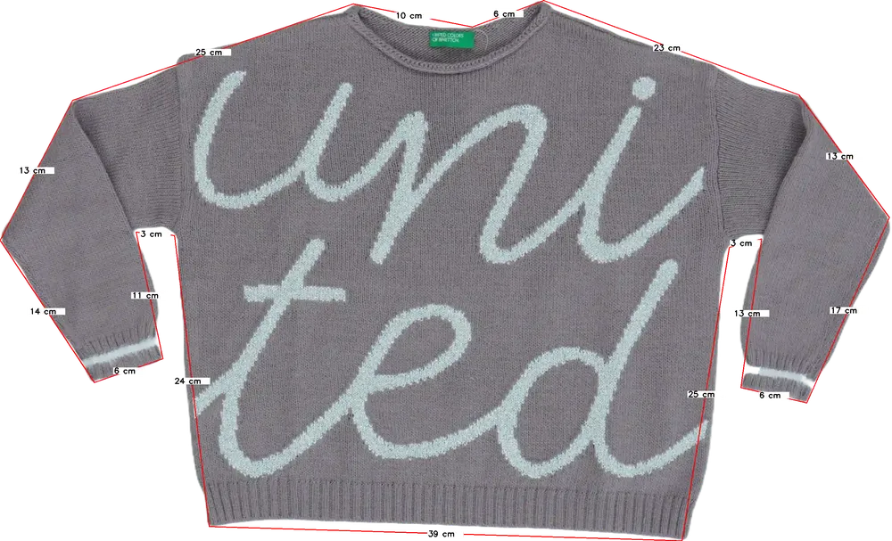 Lila Benetton Kötött pulcsi EU 122 / UK 7 év / US 7 év/M