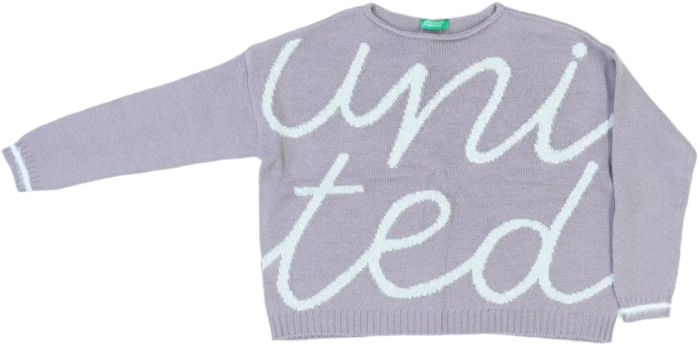 Lila Benetton Kötött pulcsi EU 128 / UK 8 év / US 8 év/M