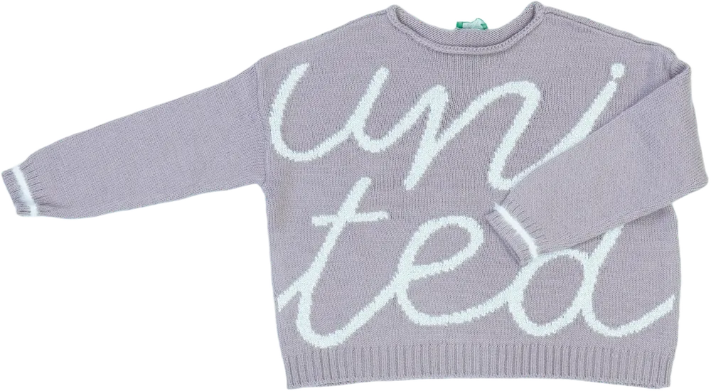 Lila Benetton Kötött pulcsi EU 110 / UK 5 év / US 5 év/XS