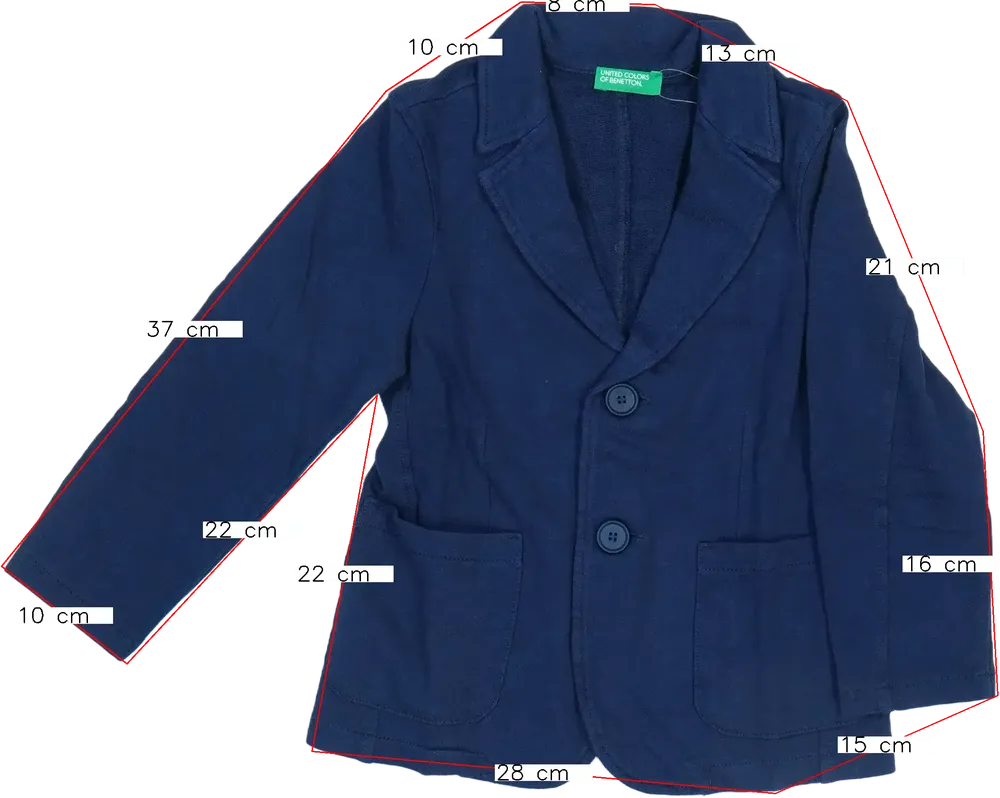 Kék Benetton Blézer és Zakó EU 104 / UK 4 év / US 4T/XS