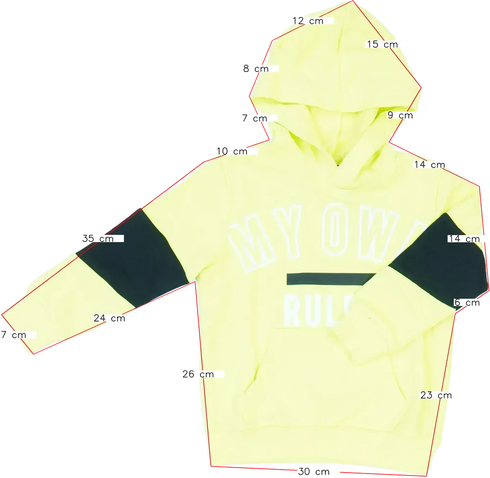 Sárga Benetton Kapucnis pulóver EU 110 / UK 5 év / US 5 év/XS