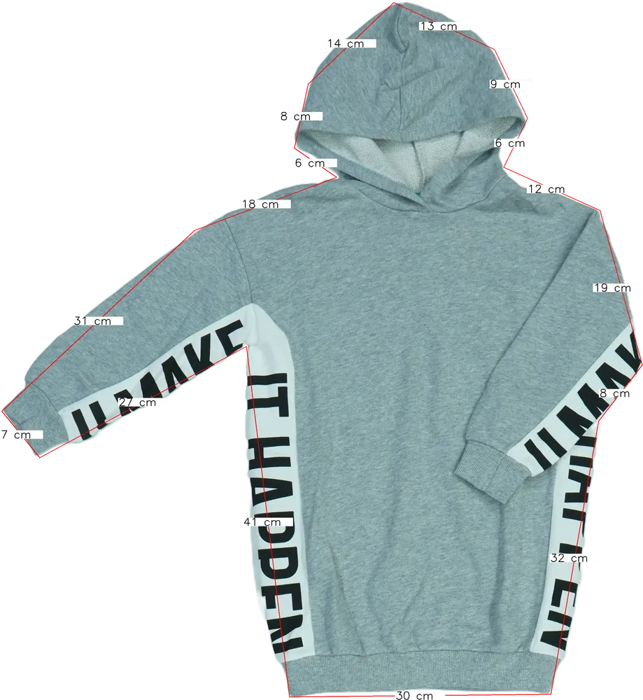 Szürke Benetton Kapucnis pulóver EU 122 / UK 7 év / US 7 év/M