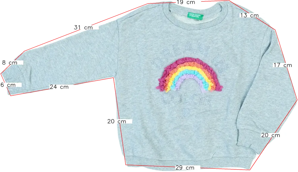 Szürke Benetton Pulóver EU 104 / UK 4 év / US 4T/XS