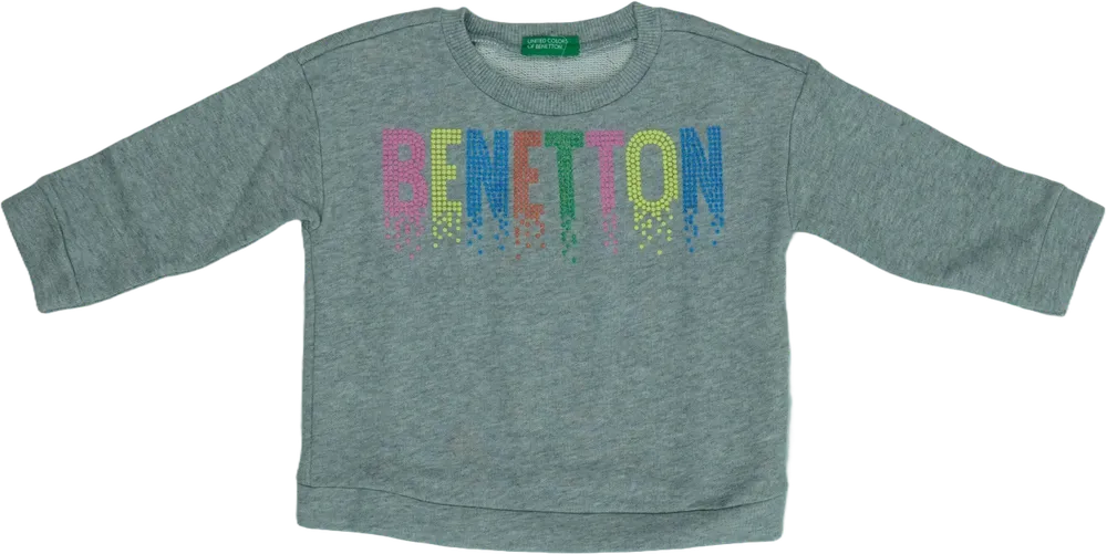 Szürke Benetton Pulóver EU 86 / UK 12-18 hónap / US 18 hónap