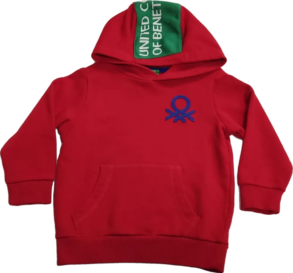 Piros Benetton Kapucnis pulóver EU 92 / UK 2 év / US 2T