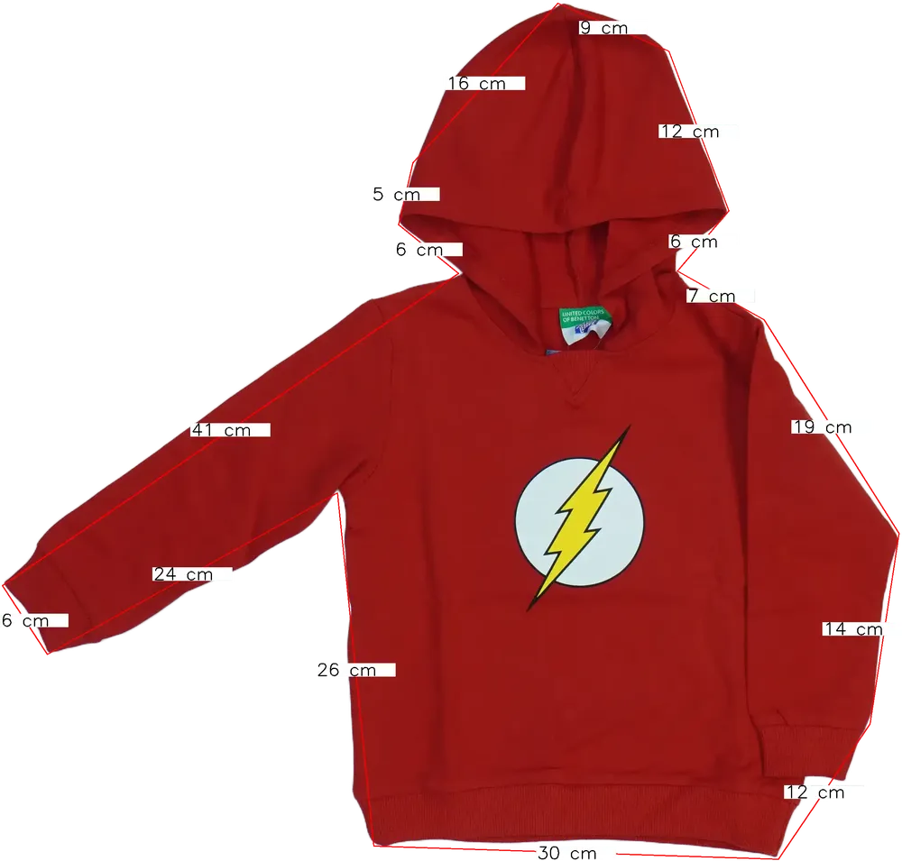 Piros Justice League Kapucnis pulóver EU 98 / UK 3 év / US 3T