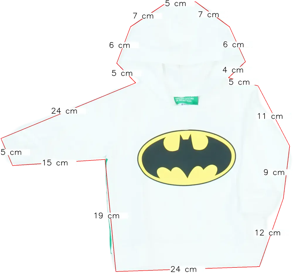 Fehér Justice League Kapucnis pulóver EU 68 / UK 3-6 hónap / US 3-6 hónap