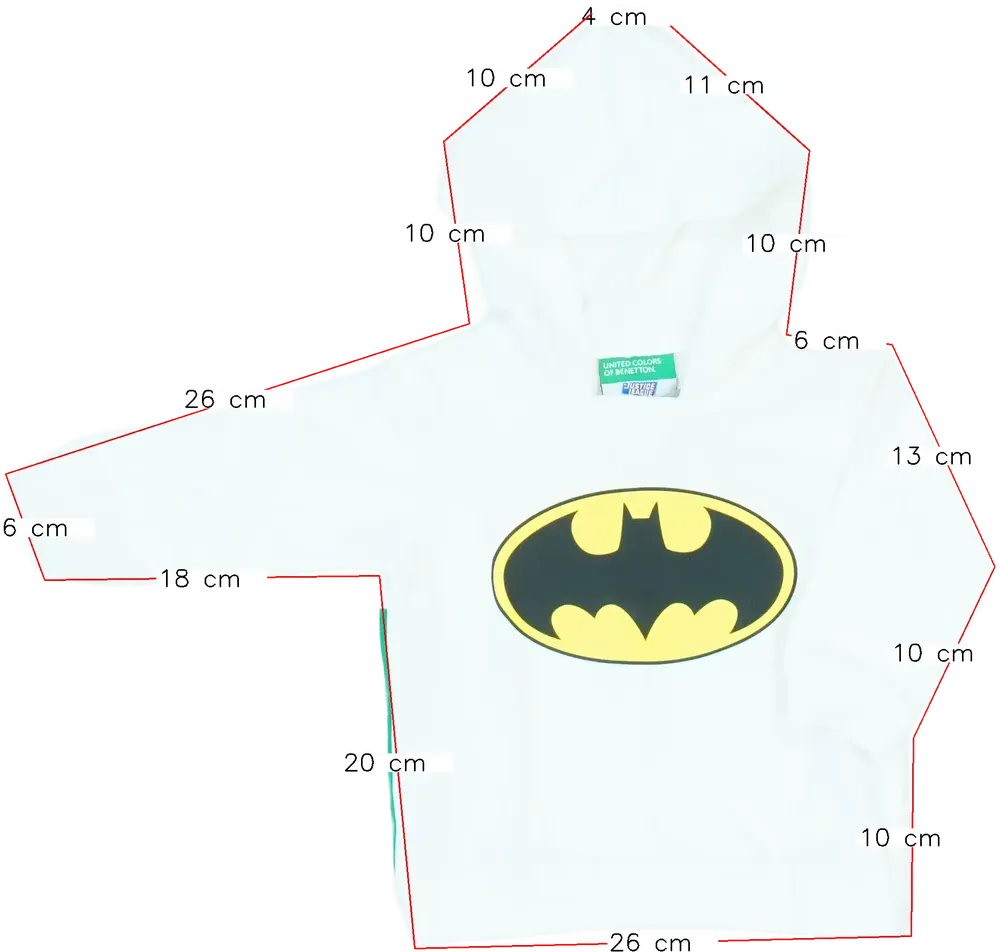 Fehér Justice League Kapucnis pulóver EU 74 / UK 6-9 hónap / US 6-9 hónap