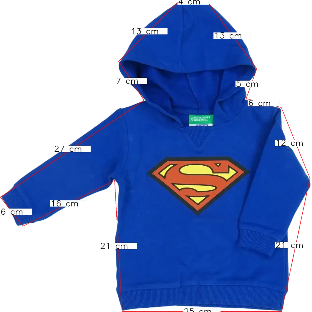 Kék Justice League Kapucnis pulóver EU 68 / UK 3-6 hónap / US 3-6 hónap