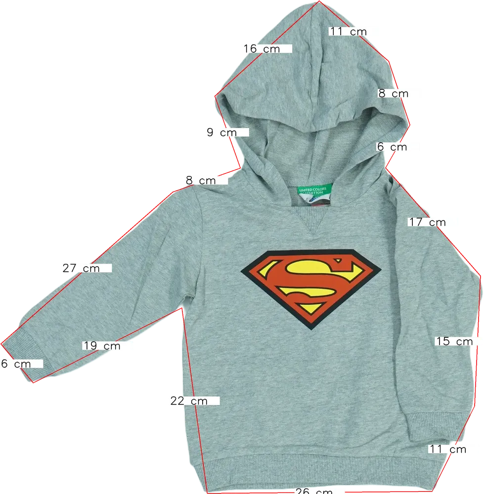 Szürke Justice League Kapucnis pulóver EU 86 / UK 12-18 hónap / US 18 hónap