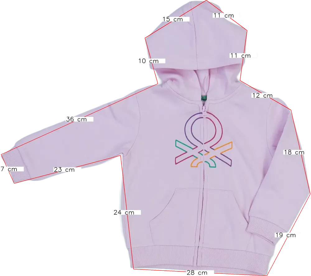 Rózsaszín Benetton Kapucnis pulóver EU 98 / UK 3 év / US 3T